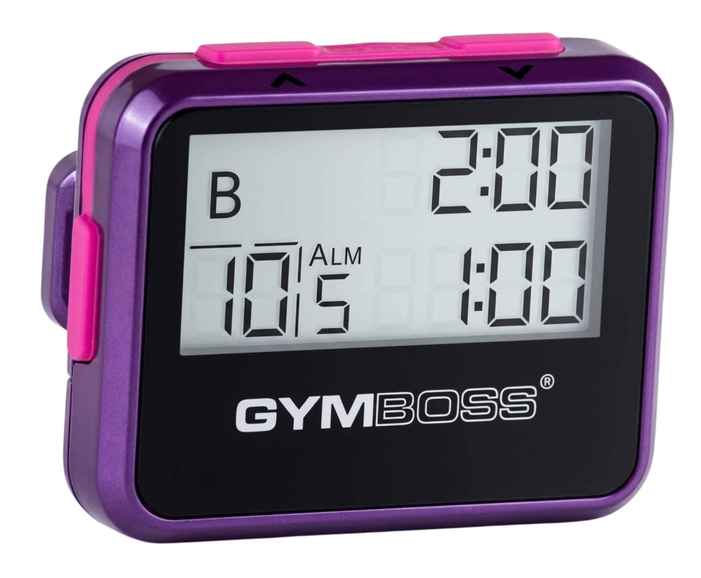 Timer Interwałowy i Stoper Gymboss - Fioletowy/Różowy Metaliczny Połysk white
