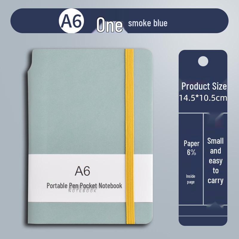A7 Mini Notebook: Compact A6 with Colored Band - Portable Student Memo Pocket Planner