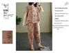 2025 Summer Cotton Linen Floral T-shirt & Harem Pants Set for Women