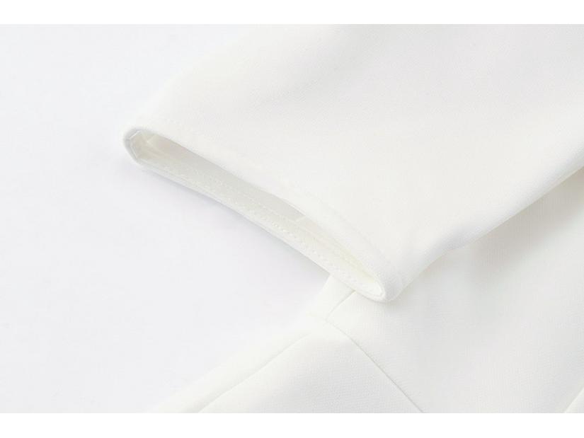 2020 French Socialite Style Square Neck Puff Sleeve High Waist Slimming White Evening Dress