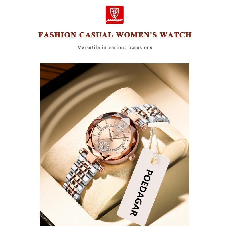 POEDAGAR Luxury Brand Women's Watches Waterproof Stainless Steel Date Ladies Wristwatch Fashion Elegant Quartz Watch Reloj