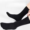 10 Pairs Black Men's Mid-Calf Socks Breathable Absorbent Comfortable Business Solid Color Socks