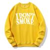 I Don'T Smoke Printing Hoody Unisex Fleece Comfortable Warm Hooded Street Sport Fashion Sweatshirt Basic All Match Daily Hoodies