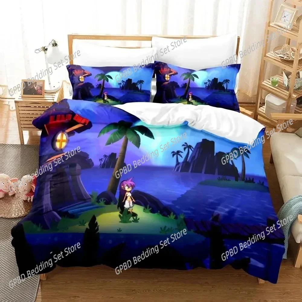 Comforter Anime Game Shantae 12 Genie Hero Bedding Set 3D Printed Suitable For Bedroom Kids Home Textile