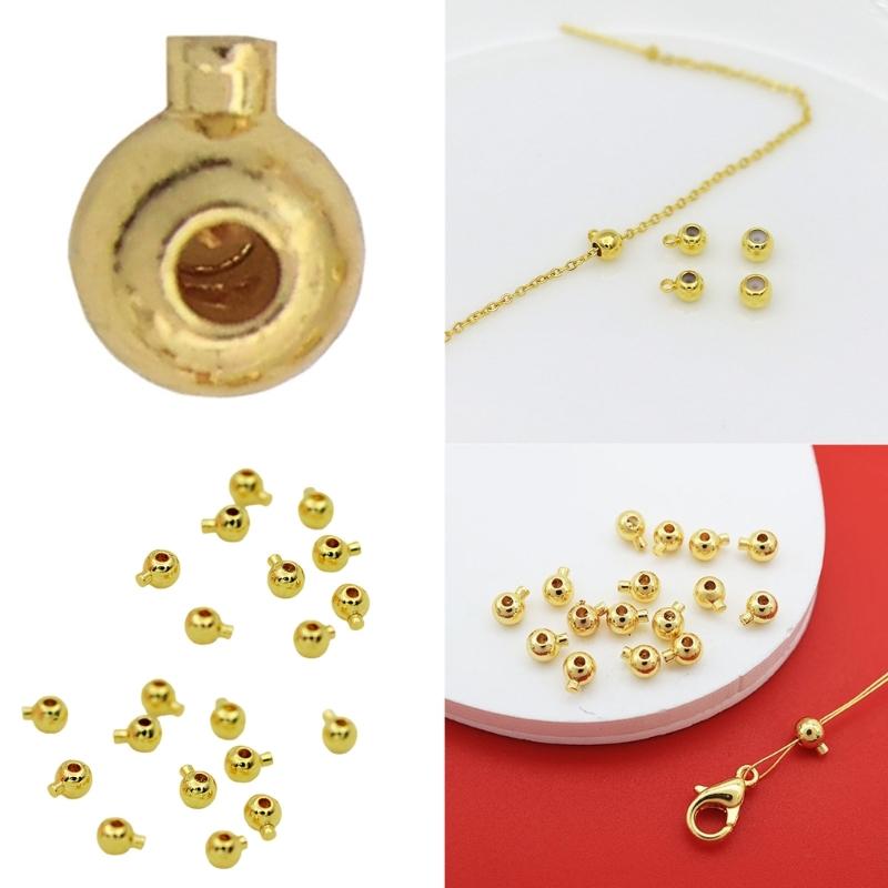 Set of 20 Round Bracelet Connector Clasps Positioning Bead for Necklaces Fashionable Spacer Beads for Jewelry Making