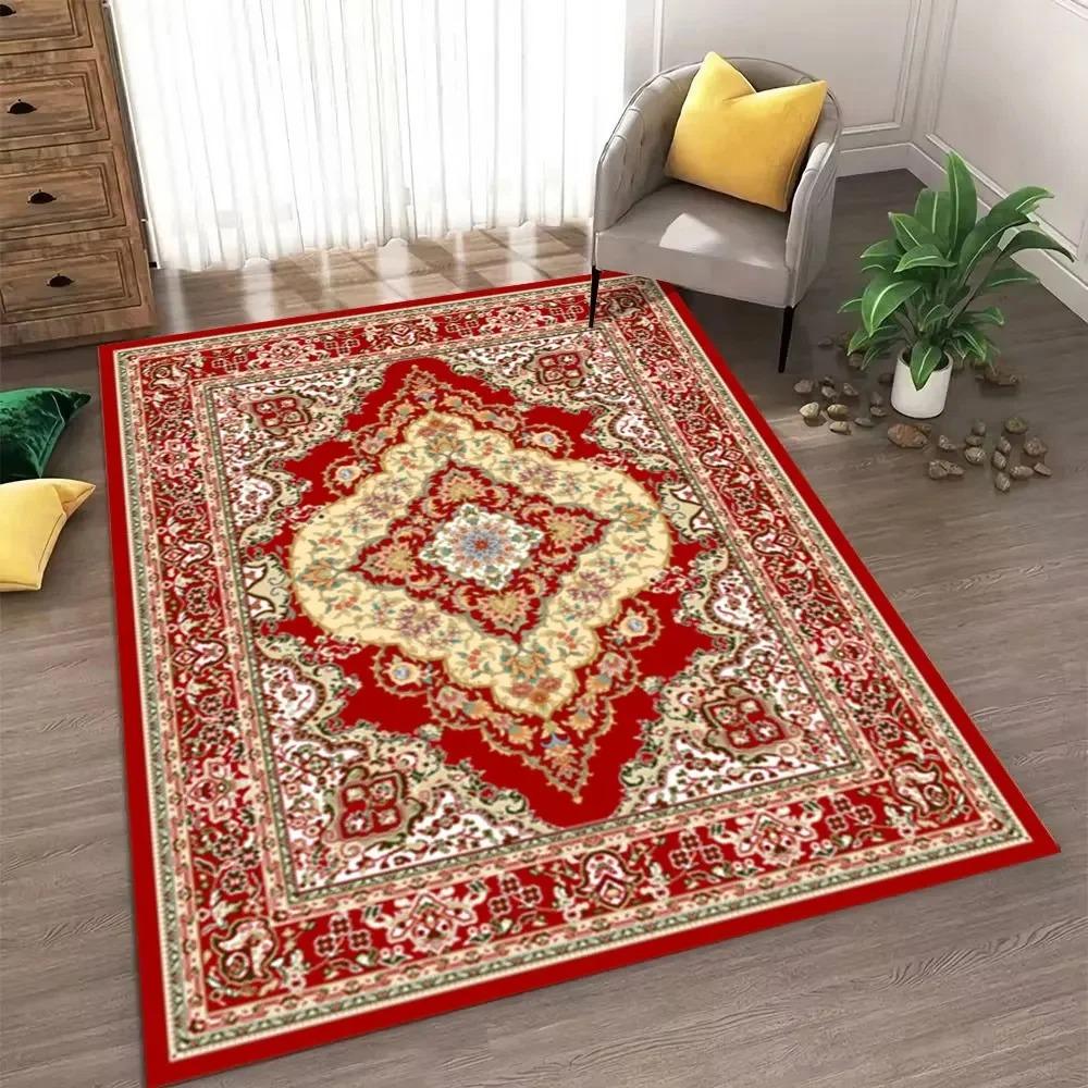 

Black Persian Vintage Floral Area Rug Intricate Pattern Carpet Luxury Living Room Bedroom Decorative Floor Mat 40x60cm