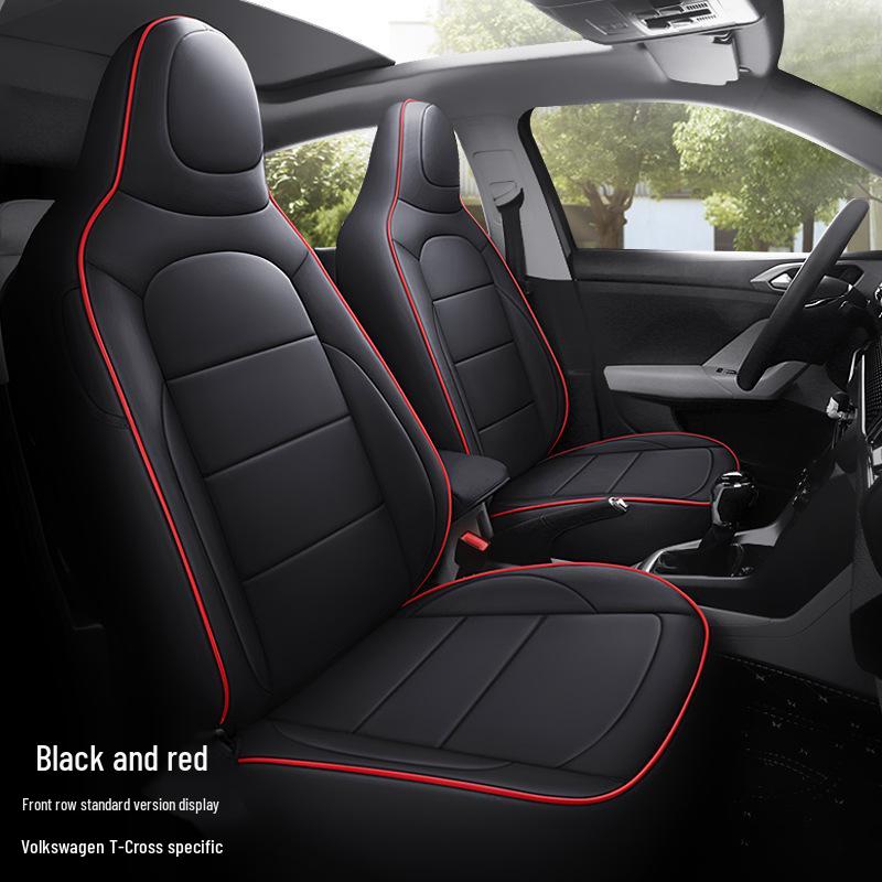 Volkswagen T-Cross All-Season Leather Seat Cushion - Full Surround, Five-Seat Fit.