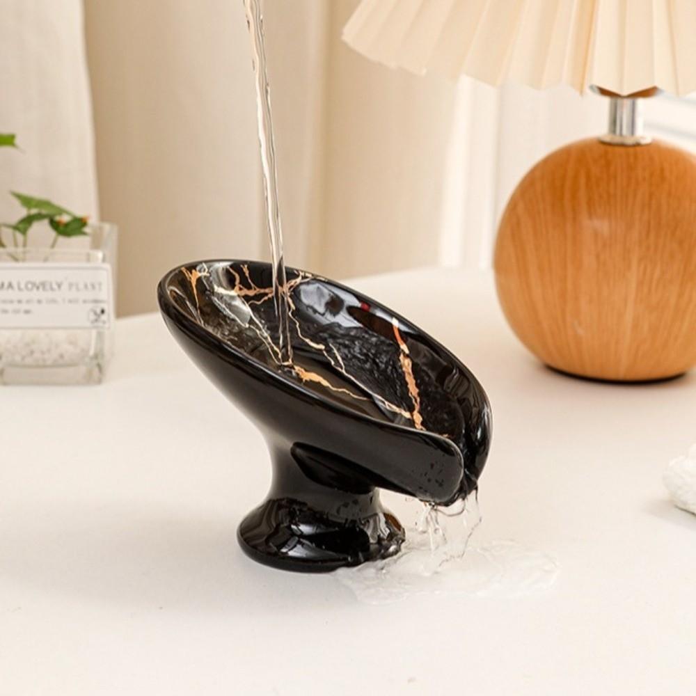 Leaf Shape Soap Holder Self-Draining Soap Plate Storage Organizer Ceramic Soap Dish Shower