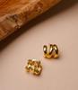 Niche Korean Retro Multi-Circle Metal Stud Earrings - Versatile, Simple, Copper-Plated Gold