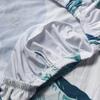 Chair Cover With A Light Blue Leaf Pattern