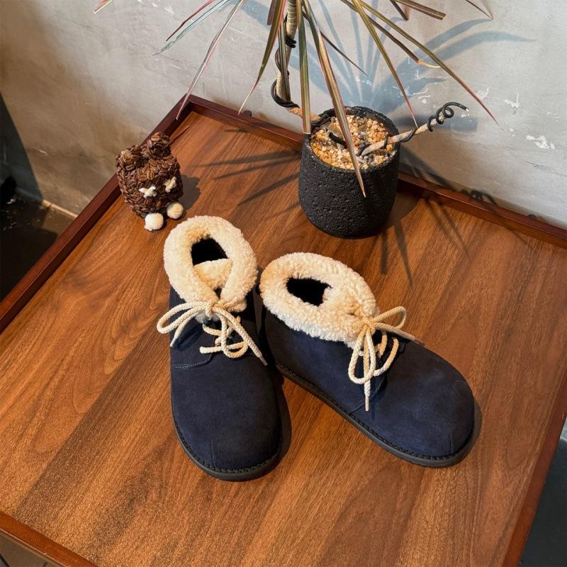 Ugly cute Kapibalane heightening fur integrated big head snow boots women's 2025 winter velvet Northeast cotton shoes