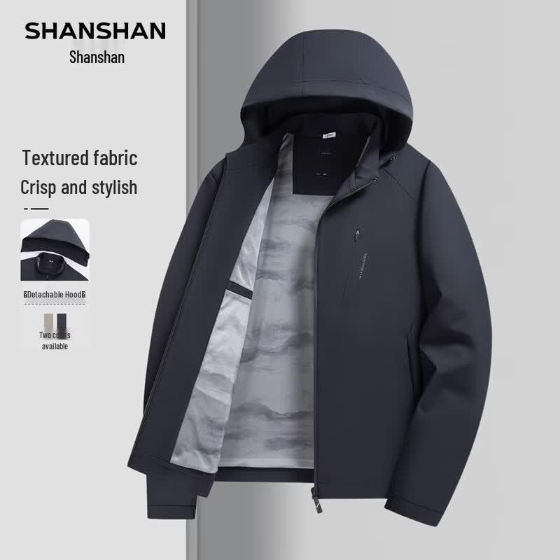 SHANSHAN Men s Detachable Hood Windproof Casual Jacket 185
