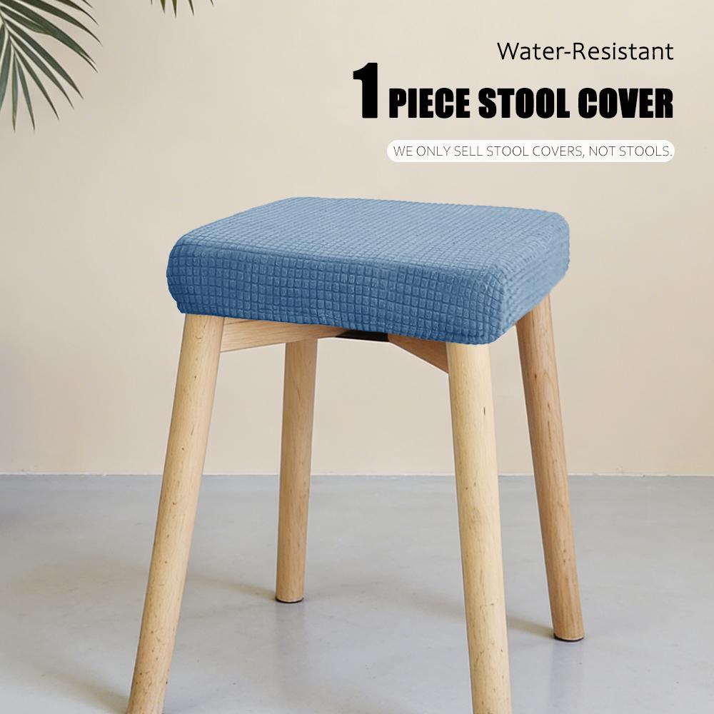 Jacquard Chair Seat Cover Elastic Rectangle Bar Stool Cover Elastic Chair Protector Removable Dust Covers Square Stool Covers