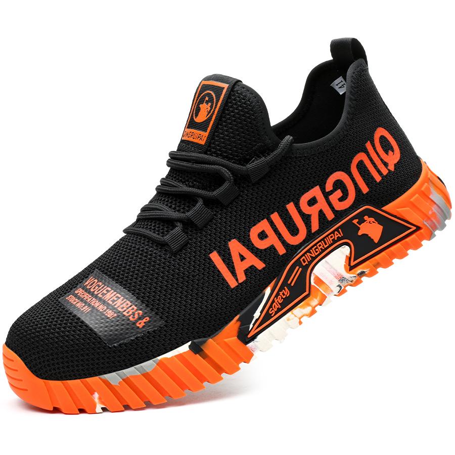 Fashion Men'S Safety Shoes Anti-Smash Anti Puncture Work Sneakers Steel Toe Shoes Anti Slip Wear-Resistant Indestructible Shoes