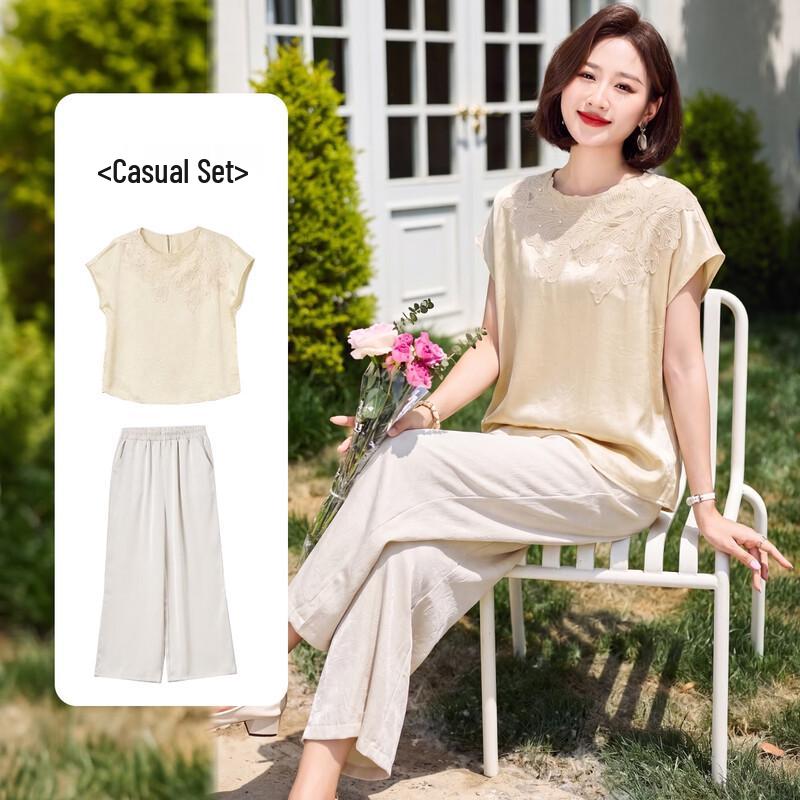 Elegant Women s Light Chinese Style Two-Piece Set 5XL