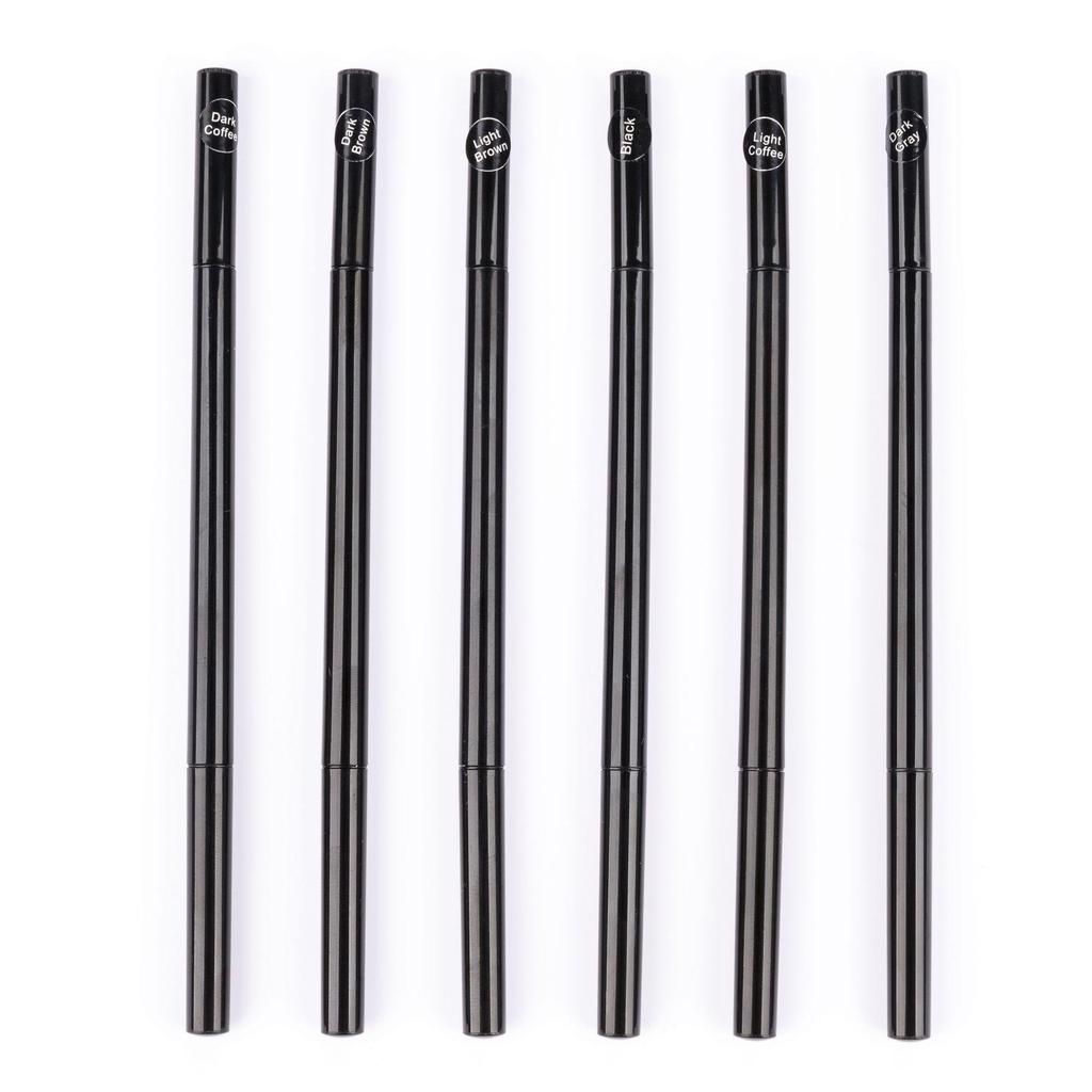 6-Color Dual-Ended Rotating Waterproof Eyebrow Pencil - Sweatproof, Long-lasting, Smudge-proof Bestseller