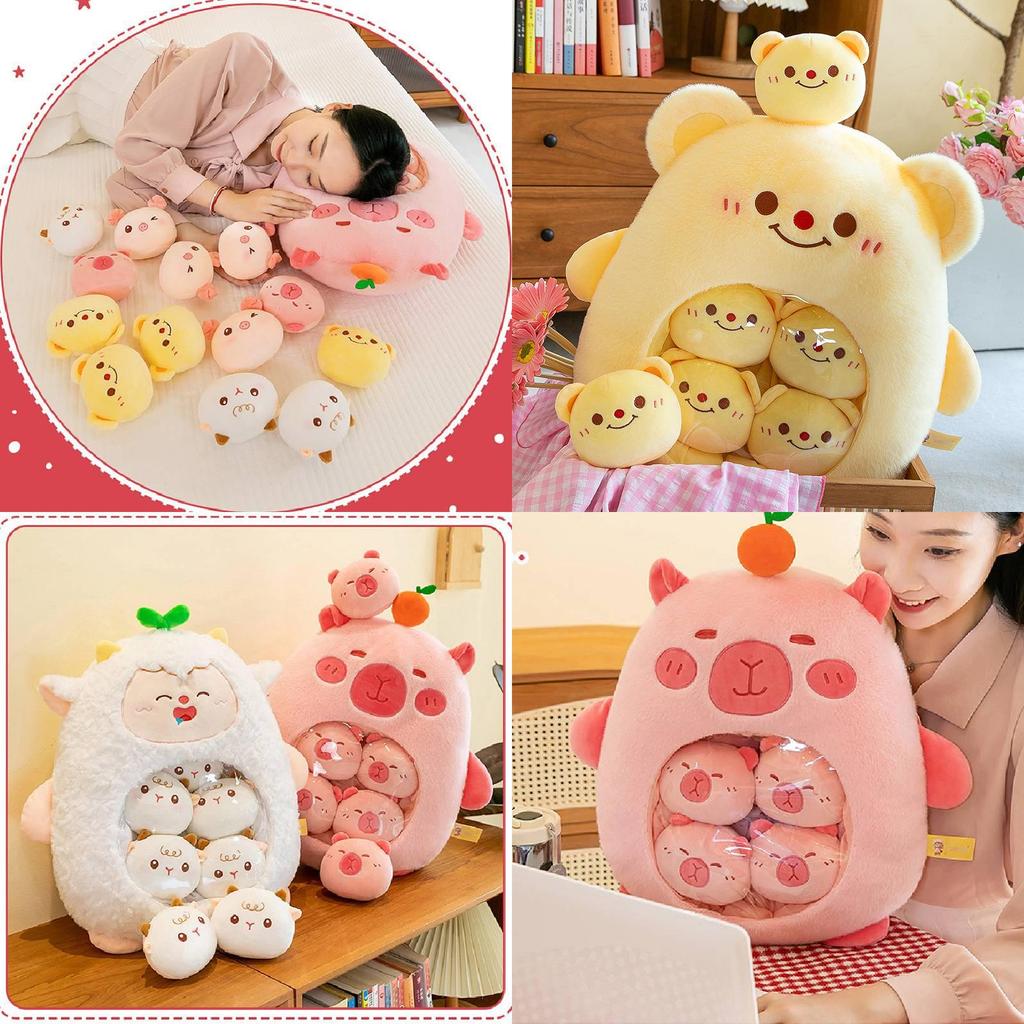 Adorable Capybara Plush Toy Soft Stuffed Animal Cushion For Kids And Office Use