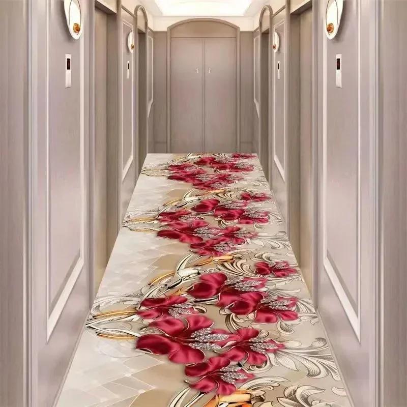 3D Flower Corridor Living Room Long Carpet Decoration Home Corridor Floor Mat Modern Luxury Entrance Decoration Area Carpet