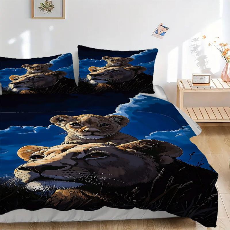 

3pcs Lioness, Cub Duvet Cover Set, Soft Comfortable Duvet Cover,Guest Room (1*Duvet Cover + 2*Pillowcase, Without Core) yy251104098 135x200cm