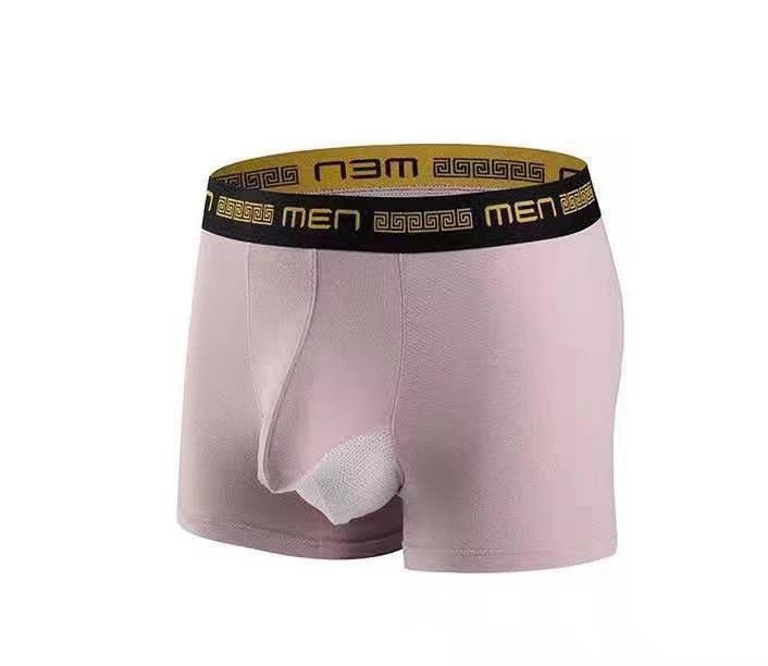 Men's Breathable Mesh Oversized High Elasticity Mid Waist Youth Sexy Underwear