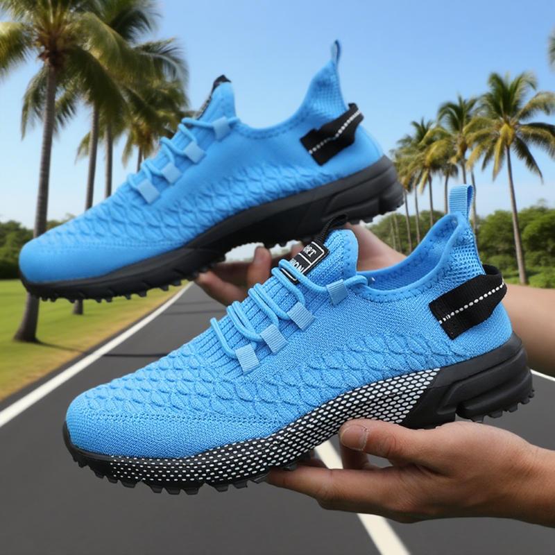Men's Casual Running Shoe Fashionable Lightweight Fitness Breathable Sneakers Anti Slip Lace Up Quick Drying Summer Tennis Shoes