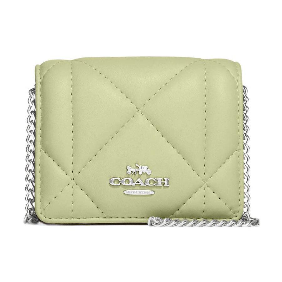 

Coach 10 Solid Color Diamond Quilted Flap Leather Chain Shoulder Crossbody Mini Bag Women bags Green CJ528-SVM97 Basic Set (Bag+Dust Bag)