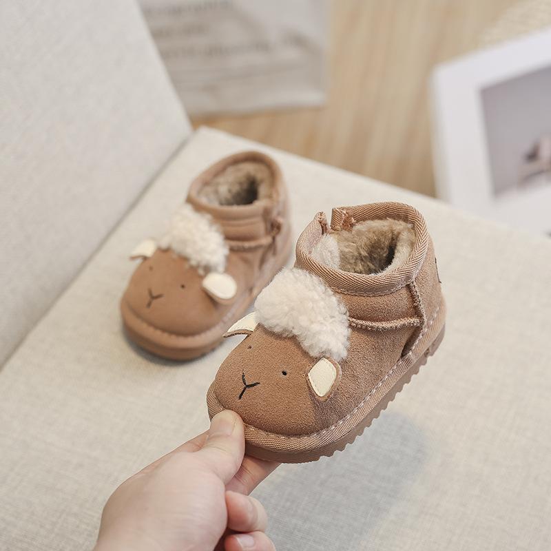 Baby Snow Boots, Baby Cotton Shoes, Winter Soft-soled Toddler Shoes, Boys and Girls Plus Velvet and Thickened Short Boots