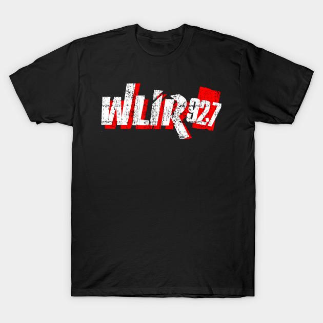 Men Black Print T-shirt Wlir Radio Station Classic No-Cut Transfer Paper Print Cotton Tshirt 4XL чёрный