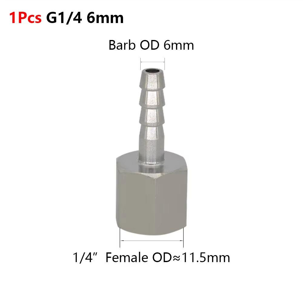 1Pcs 111 Stainless Steel Hose Barb Connector Silver Tone Straight Design Pipe Fitting Connector 6-19mm Barb Sizes