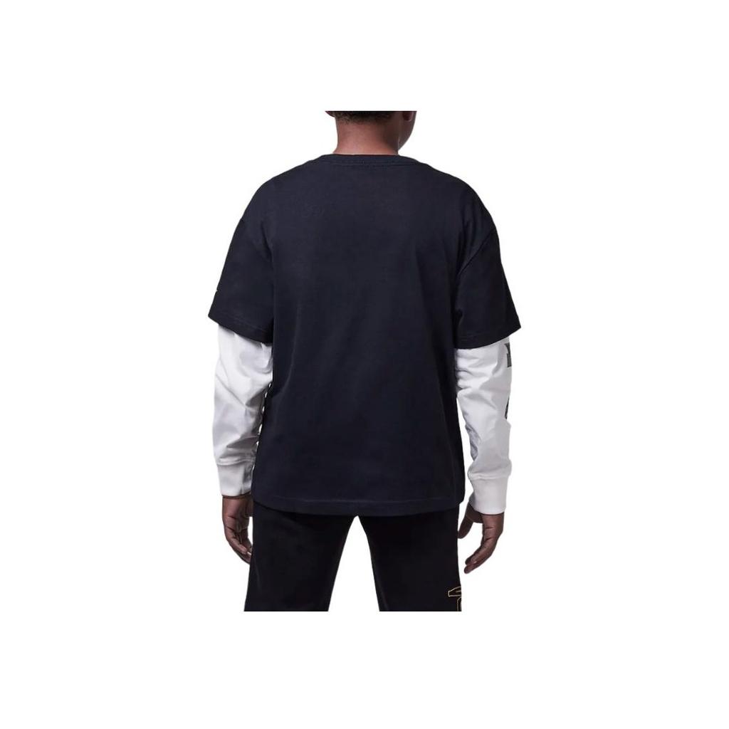 Jordan See Me Shine Crew Neck Letter Pullover Long Sleeve T-Shirt Kids Tops Black HV1599-010