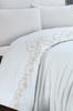 Tiara Duvet Cover Set 4pcs, Duvet Cover 200x220, Bedsheet 240x260 Cotton Fabric, Full Size, Double Size Cream
