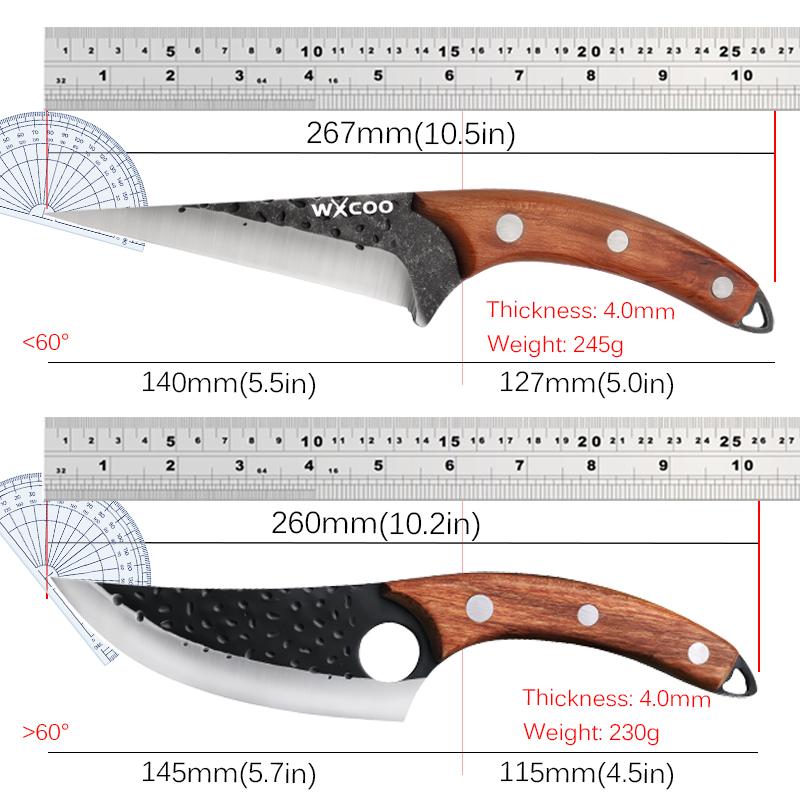 Profesionální kuchyňské nože Šéfkuchařský nůž Kovaný vykosťovací nůž Nerezová ocel Sekáček na maso Nůž na ryby Kuchyňský nástroj s krytem
