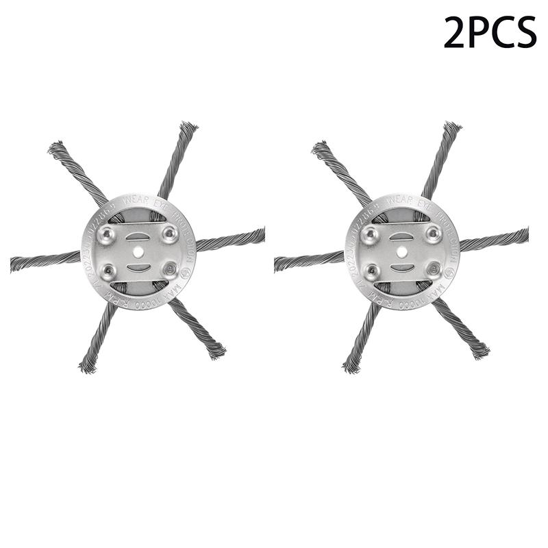1Set Steel Wire Grass Trimmer Head - Universal Brush Cutter Steel Head For Lawn Mower Edging - 6Inch Replacement Trimmer Blade