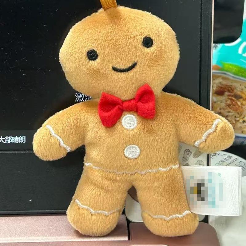 High Quality Christmas Gingerbread Man Pendant Plush Doll Car Key Chain Home Decor Toy for Kids Xmas Gift 10/20cm