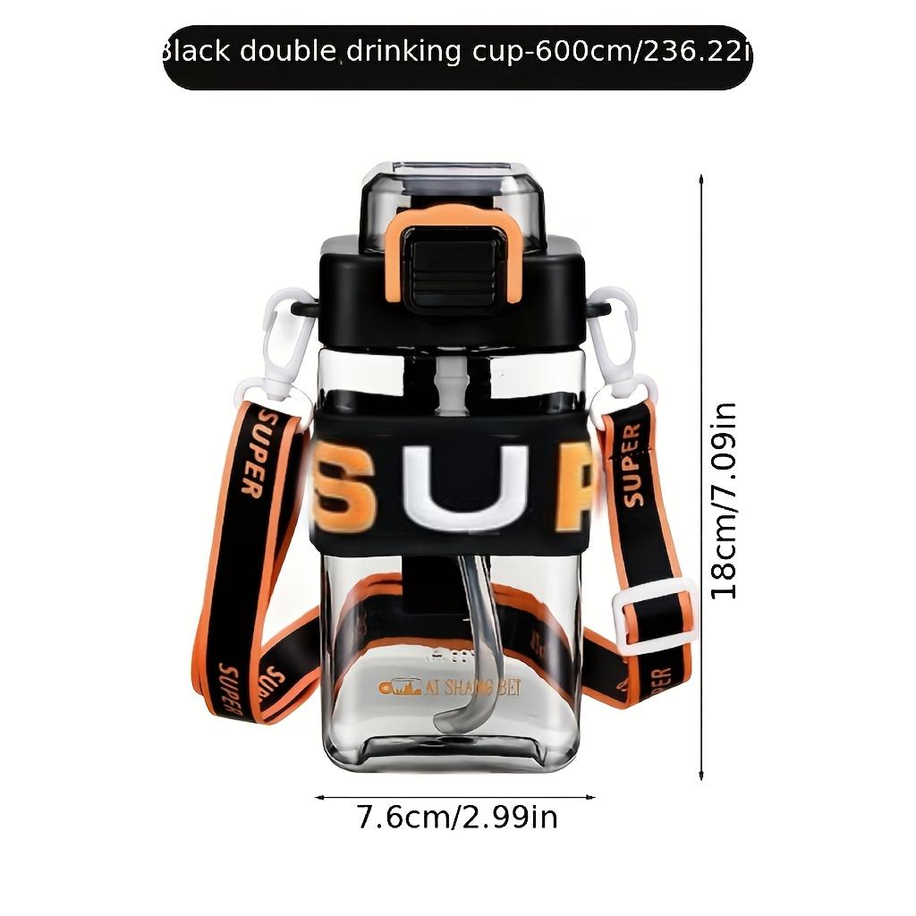 A Portable Cup for Students To Carry To School,Featuring A Square Design with A Sturdy Strap and Handle,Heat Resistant,For Students During Summer