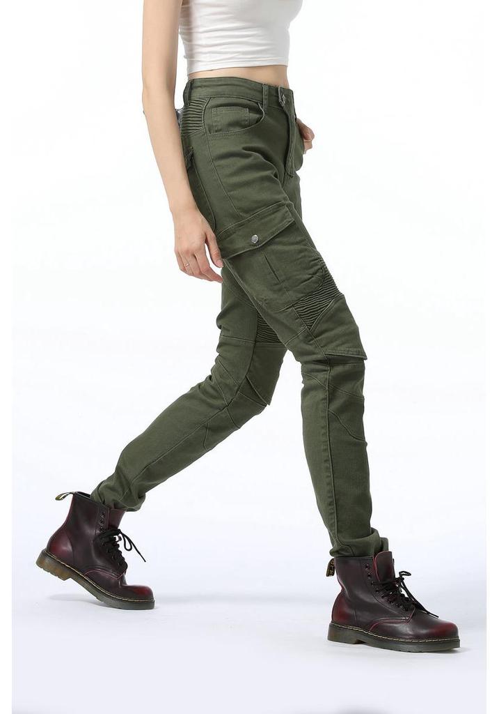 VOLERO Damen Freizeit-Motorradjeans mit mehreren Taschen und Protektoren