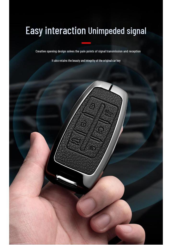 Genesis G70/G80/GV80 Car Key Case - Premium Remote Shell Accessory with Buckle