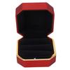 Ring Display Box Flocking Inner Elegant Jewelry Protective Storage Gift Box with Light for Engagement WeddingRed