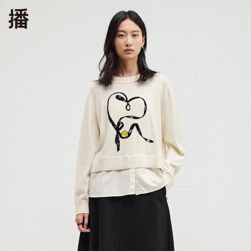 

Relaxed Fit Faux Two-Piece Knit Sweater M