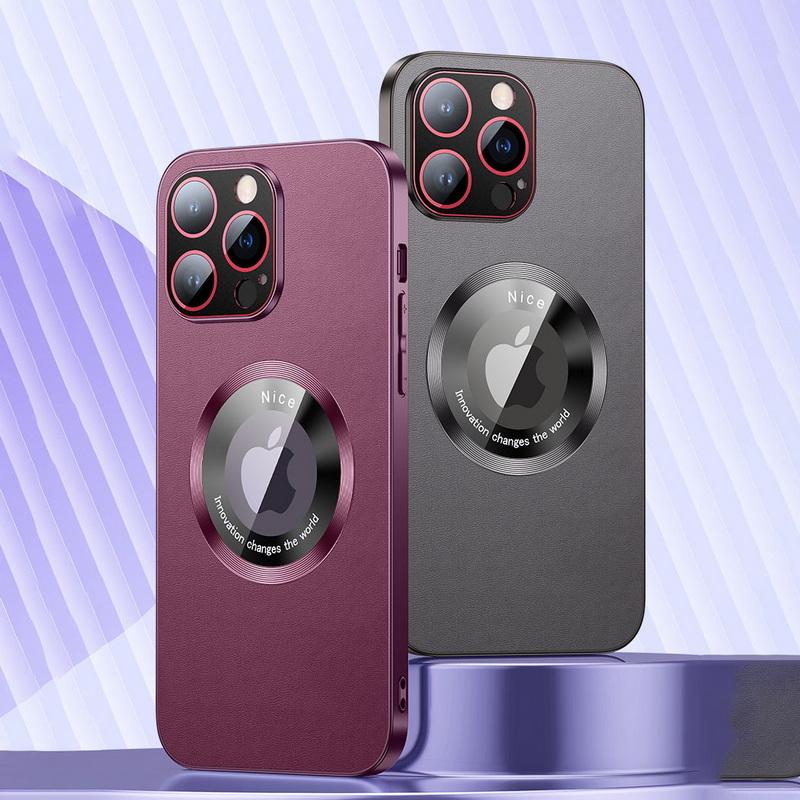 

Металлический каркас объектива, кожаный магнитный чехол из личи для Iphone 14 Pro Max 13 12 Pro 14 Plus, противоударный чехол