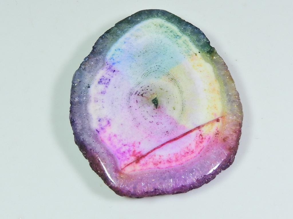 104Cts. Dyed Solar Druzy Agate Multi Colour Fancy Cabochon Loose Gemstone ET-31