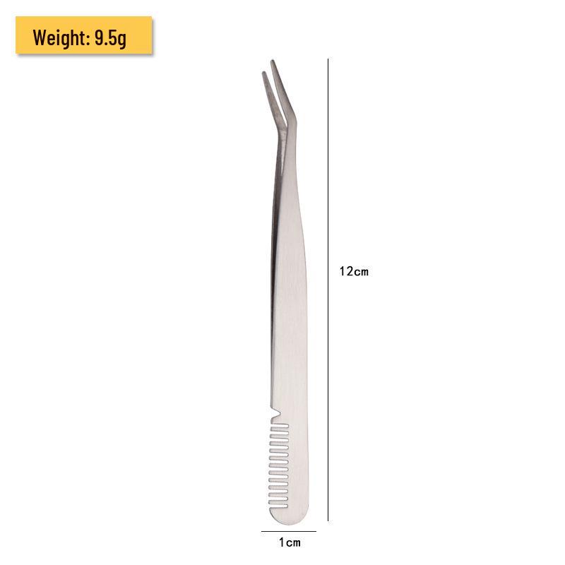 

Stainless Steel Fine-Point Eyelash and Eyebrow Tweezer with Comb for Makeup Bag Packaging