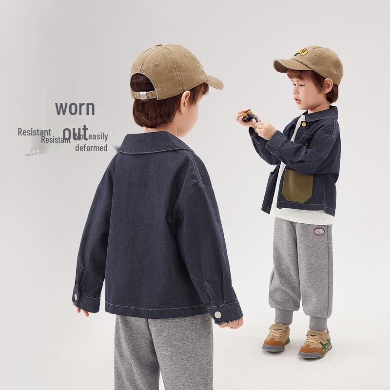 JELLYBABY Boys' Pocket Style Fade-Resistant Denim Jacket