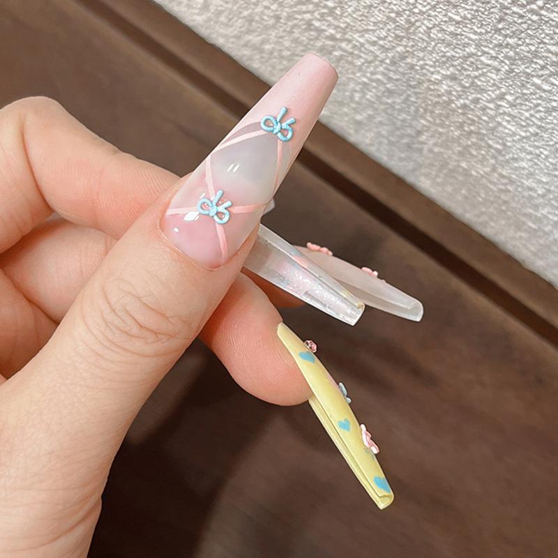5Pcs Mini Bowkot Nail Charms Colorful 3D Alloy Cute Hallow Bow Nail Art Decorations Manicure Salon Diy Accessoriesgirls Gift