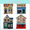 Small Resin Cottage Figurine For Photography Props And Desktop Decoration