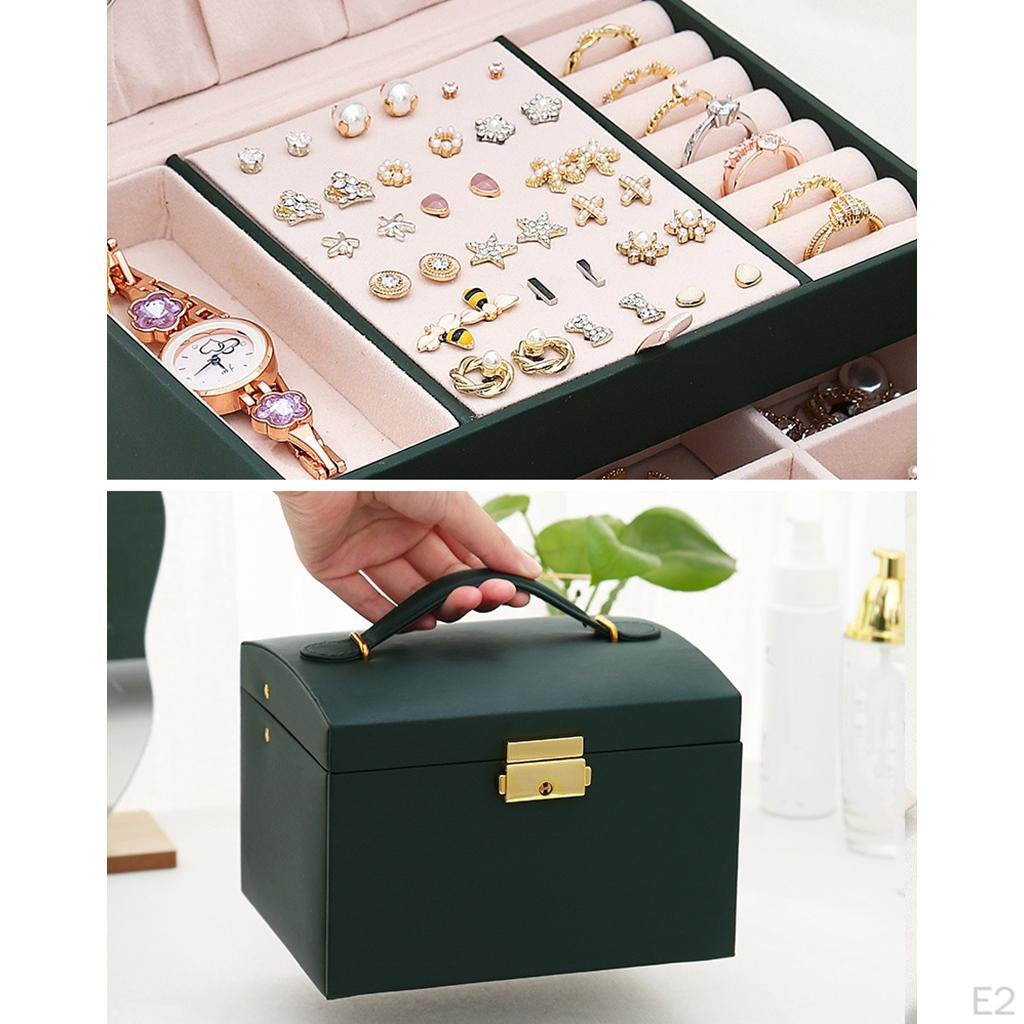 3 Layer Jewelry Box Multifunctional Portable Removeable Compartments Velvet Organiser Case Holder