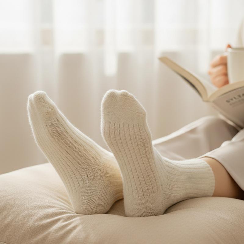 5Pairs Unisex Women Men Crew Socks High Tube Cotton Socks High Quality Soft Breathable Sports Solid Socks For Winter