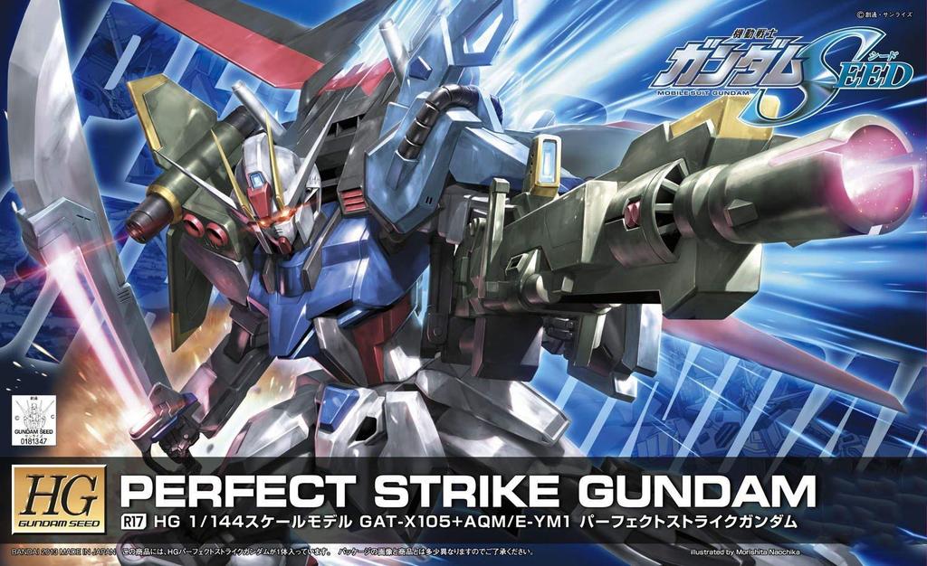 BANDAI SPIRITS HG Mobile Suit Gundam SEED Perfect Strike Gundam Scale Plastic Model Kit R-17 GAT-X105 1/144 Pre-colored