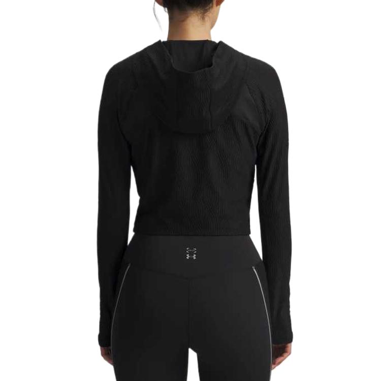 Under Armour Elastic Solid Color Zip-Up Hooded Jacket Women jackets Deep-Black 6011036-008