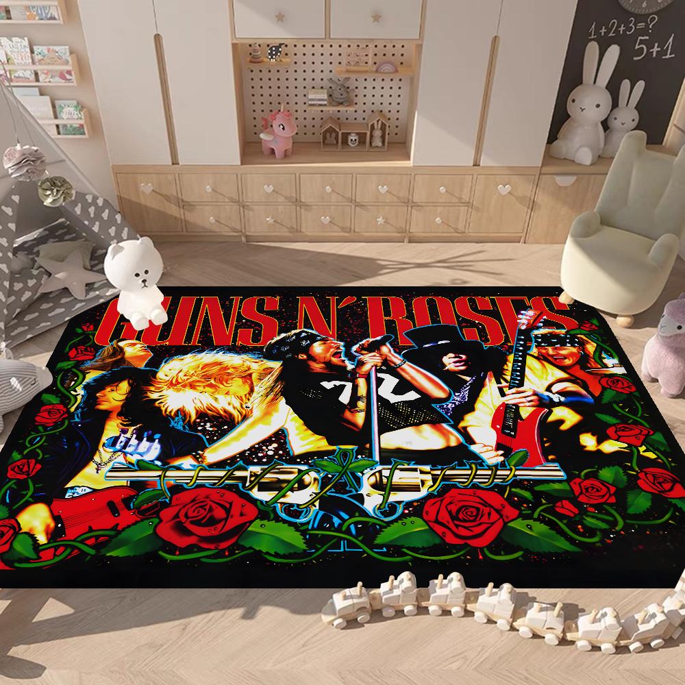 Guns n'roses Band Retro Raummatten Waschbar Rutschfest Wohnzimmer Sofa Stühle Bereichsmatte Küche Alfombra
